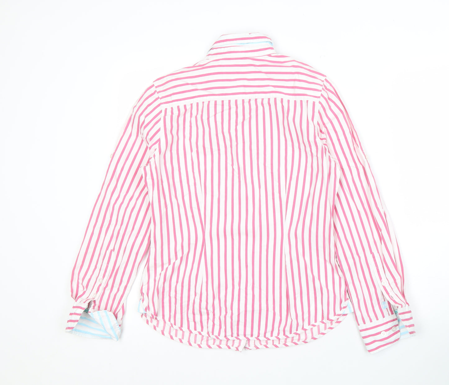 Joules Women's Pink Striped Button-Up Shirt Size 10