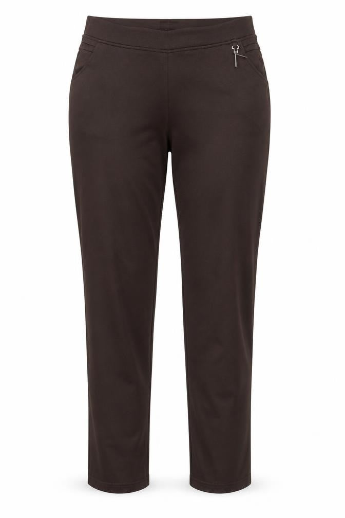 Front view of Claudia.C Women's Brown Skinny Trousers S