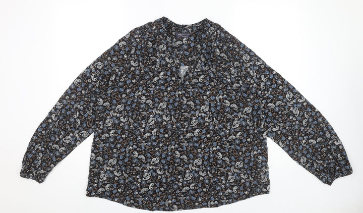 Marks and Spencer Women's Blue Paisley Blouse Size 14