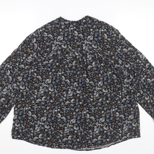 Marks and Spencer Women's Blue Paisley Blouse Size 14