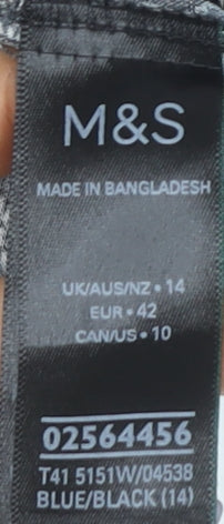 Marks and Spencer Women's Blue Paisley Blouse Size 14