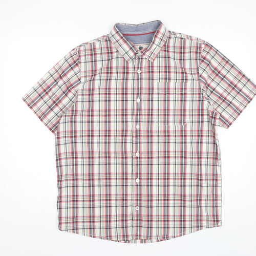 Fat Face Men's Plaid Multicoloured Short Sleeve Shirt L