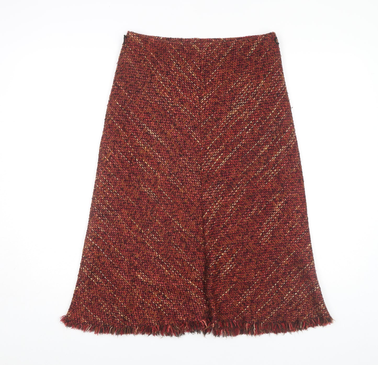 Marks and Spencer Women's Red Midi Skirt, Size 10, Herringbone