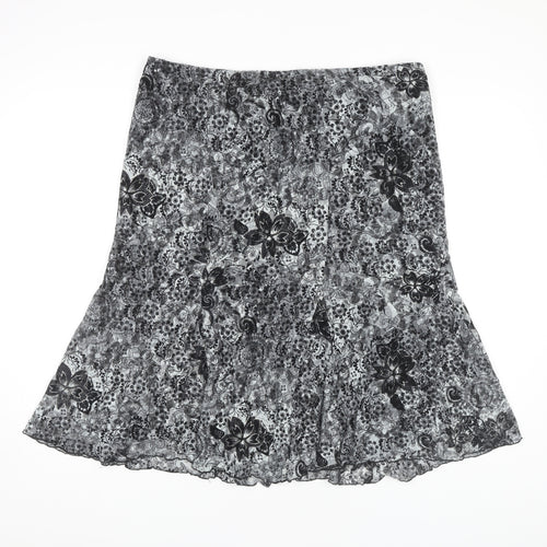 Bm Women's Floral Grey Skirt Size 20