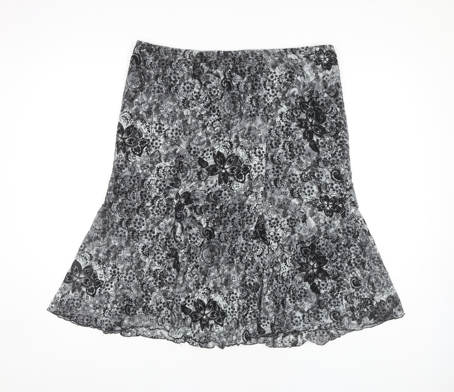 Bm Women's Floral Grey Skirt Size 20