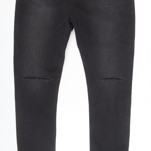 ASOS Men's Black Skinny Distressed Jeans Size 36