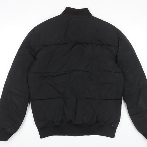 H&M Men's Black Bomber Jacket, Size S, Casual Wear