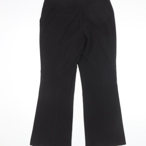 Wallis Black Flared Trousers, Size 12, Women's Elegant Fit