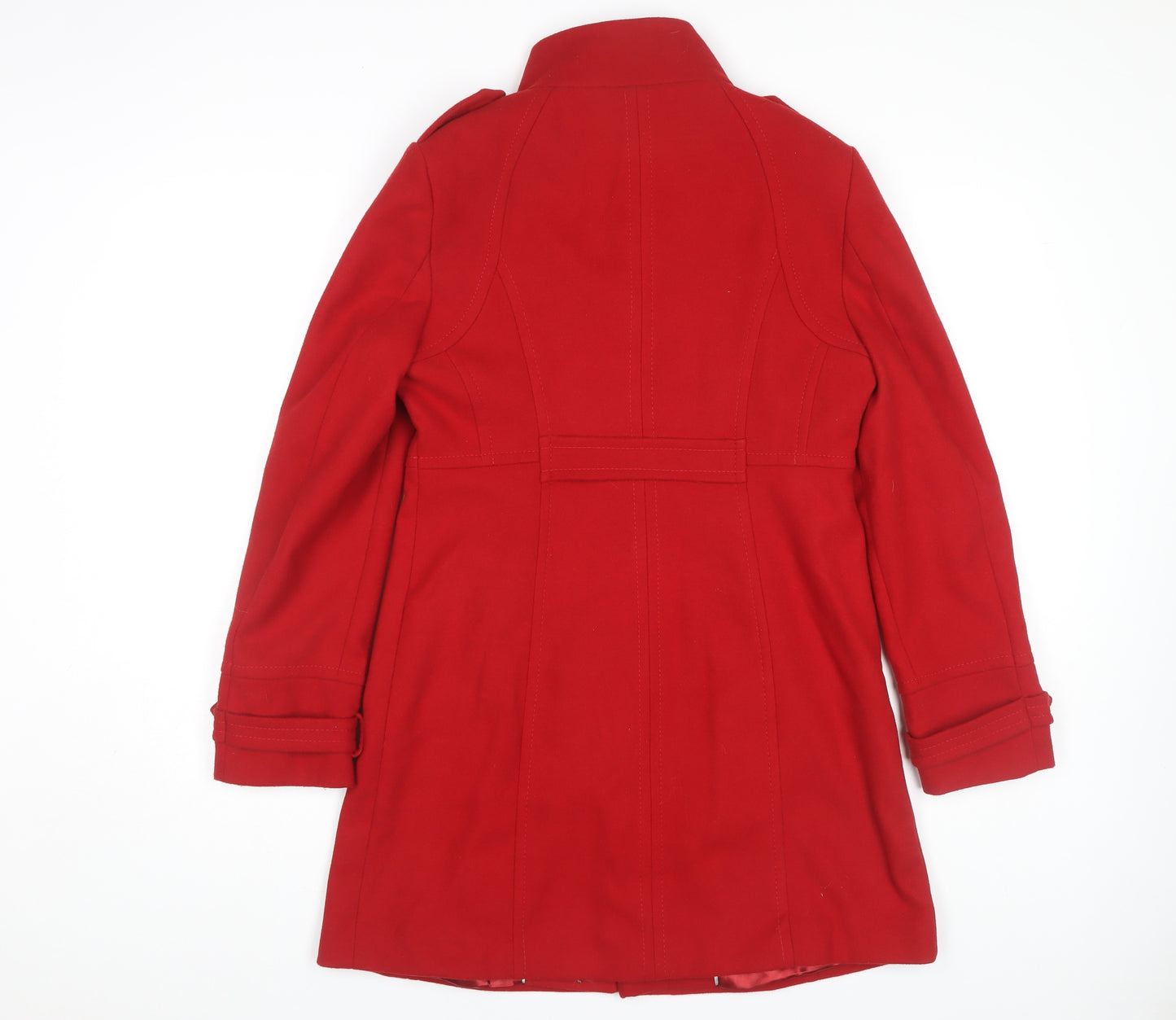 Wallis Women's Red Mid-Length Belted Coat Size 8
