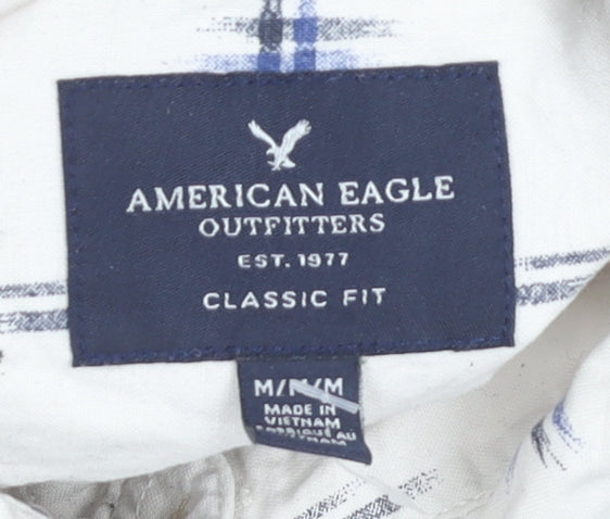 American Eagle Men's White Classic Fit Shirt M