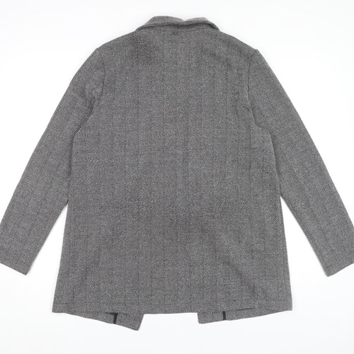 H&M Grey Women's Coatigan - M, Knit Herringbone Style