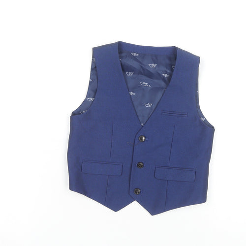 Marks and Spencer Boys Blue Suit Waistcoat 5-6 Years