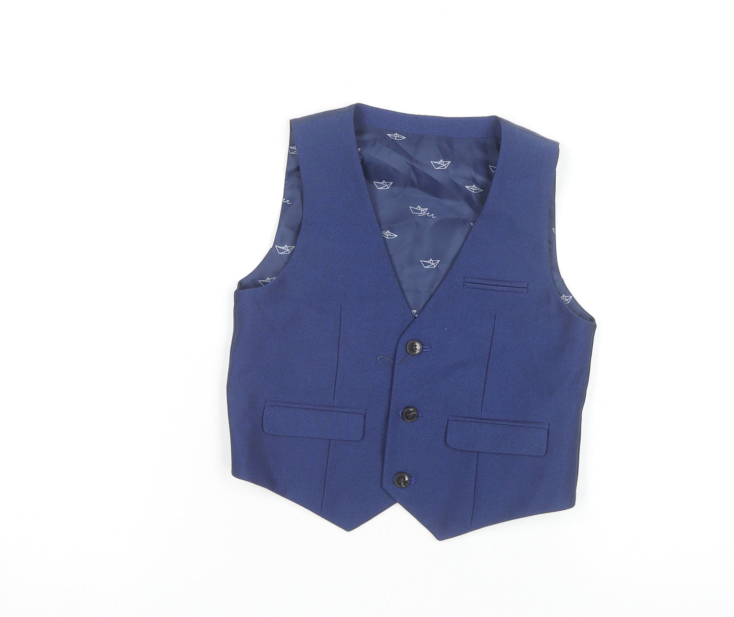 Marks and Spencer Boys Blue Suit Waistcoat 5-6 Years