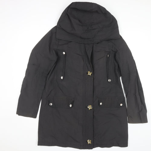 Clements Ribeiro Women's Black Size 12 Hooded Coat