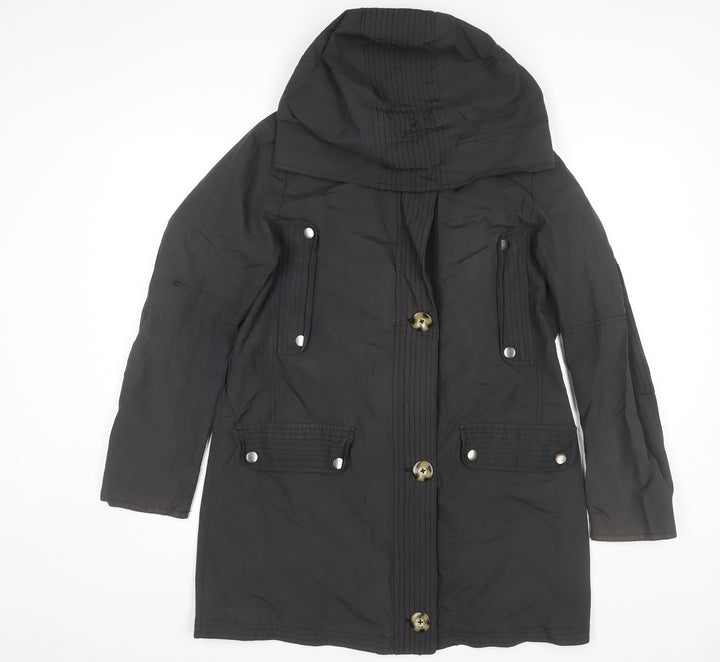 Clements Ribeiro Women's Black Size 12 Hooded Coat