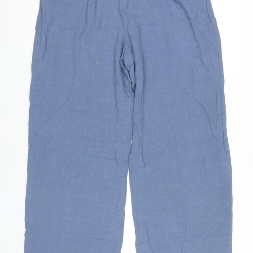 ASOS Design Women's Blue Wide-Leg Trousers Size 12