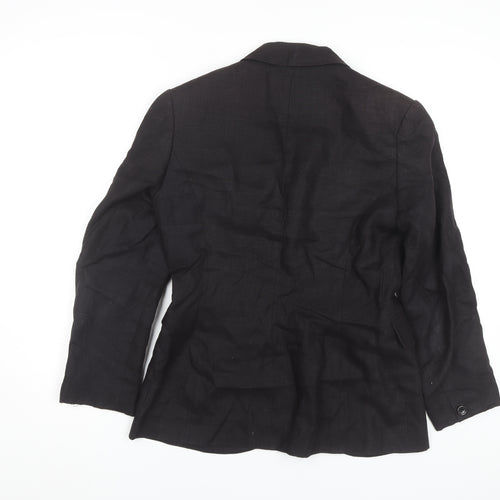 Warehouse Black Linen Blazer for Women, Size 12