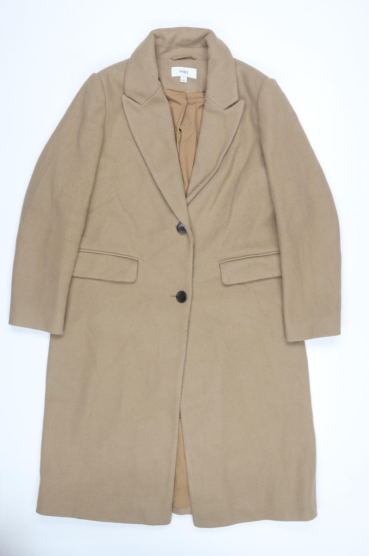 Marks and Spencer Women's Beige Long Overcoat