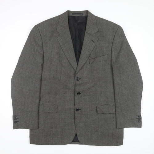 Jonathan Adams Men's Grey Check Blazer, Size 42 Regular Fit