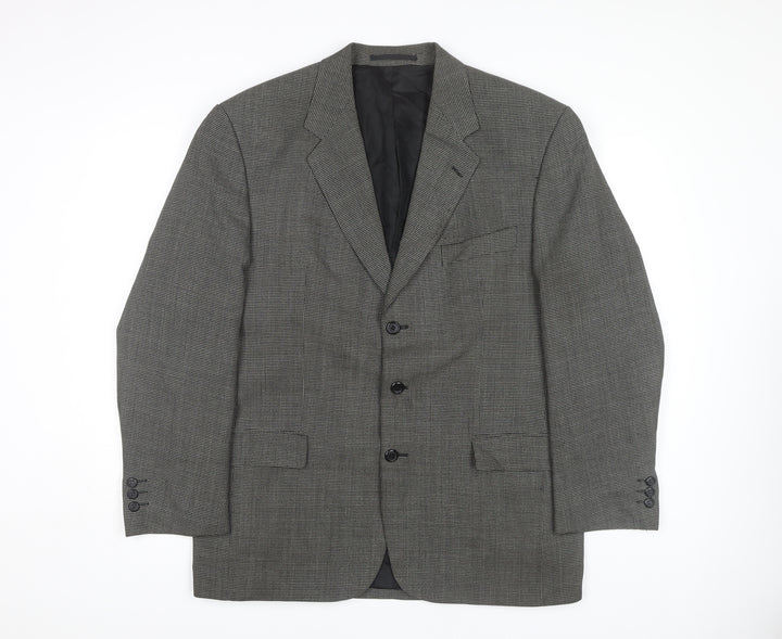 Jonathan Adams Men's Grey Check Blazer, Size 42 Regular Fit
