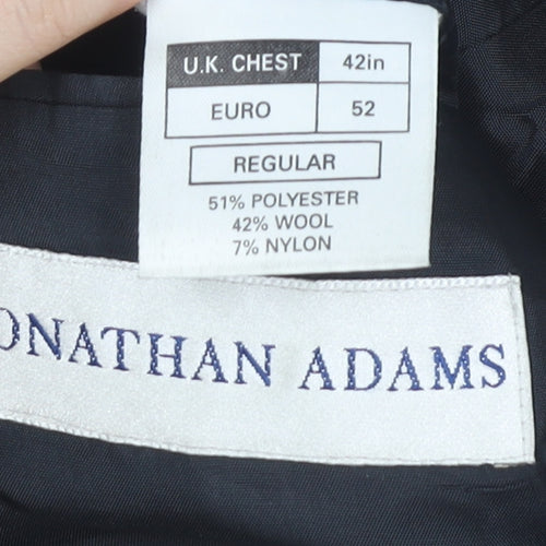 Jonathan Adams Men's Grey Check Blazer, Size 42 Regular Fit