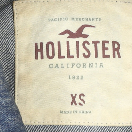 Hollister Women's Blue Distressed Denim Jacket XS