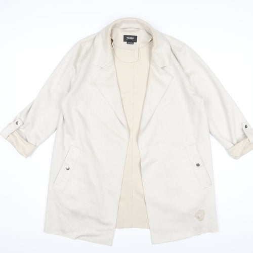 Pull&Bear Women's Beige Mid-Length Coat Size S
