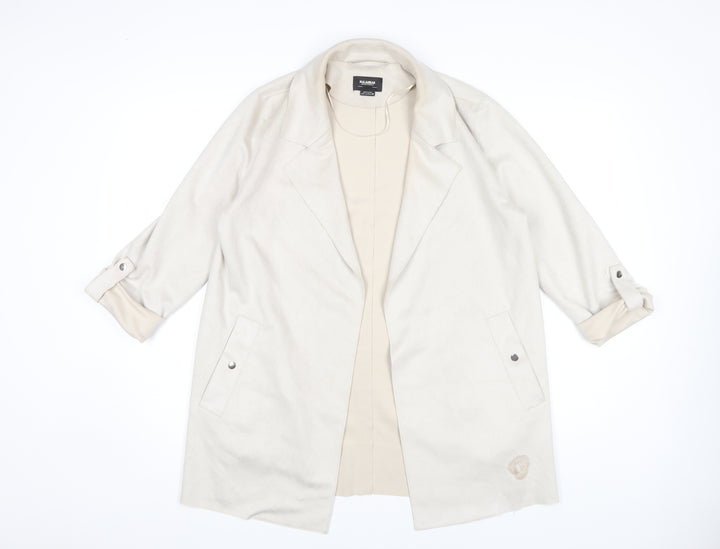 Pull&Bear Women's Beige Mid-Length Coat Size S