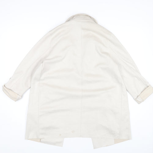 Pull&Bear Women's Beige Mid-Length Coat Size S
