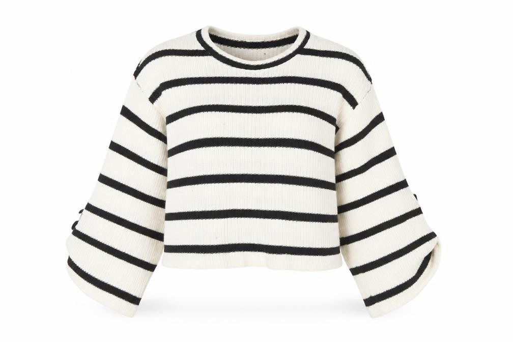 Front view of Zara Women's Black Striped jumper, size 10