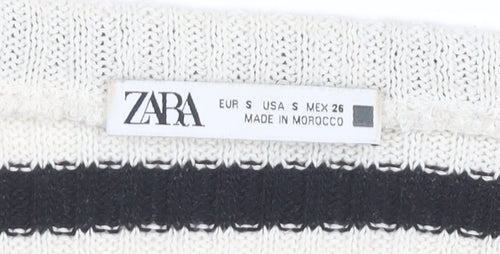 Zara Women's Black Striped Pullover Jumper, Size 10