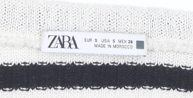 Zara Women's Black Striped Pullover Jumper, Size 10