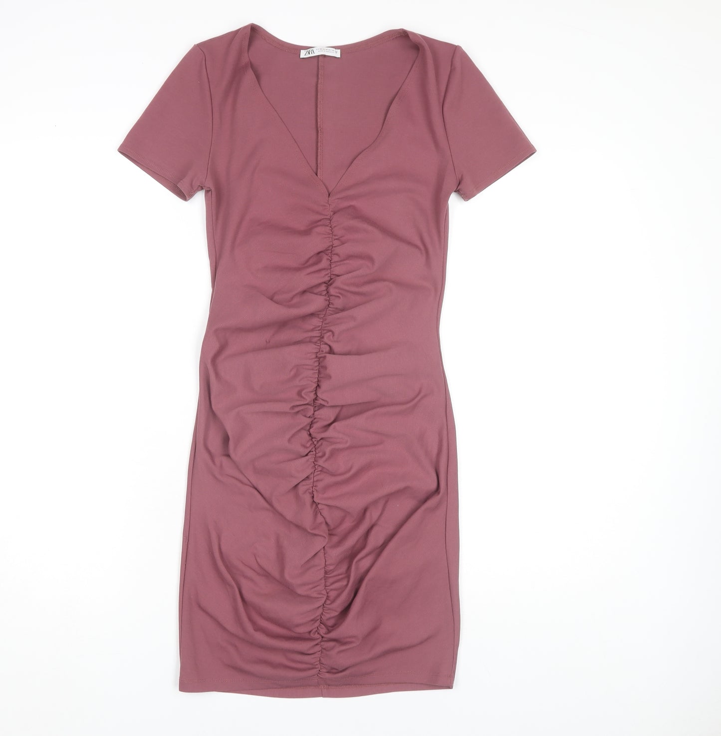 Zara Women's Pink Bodycon Dress Size M
