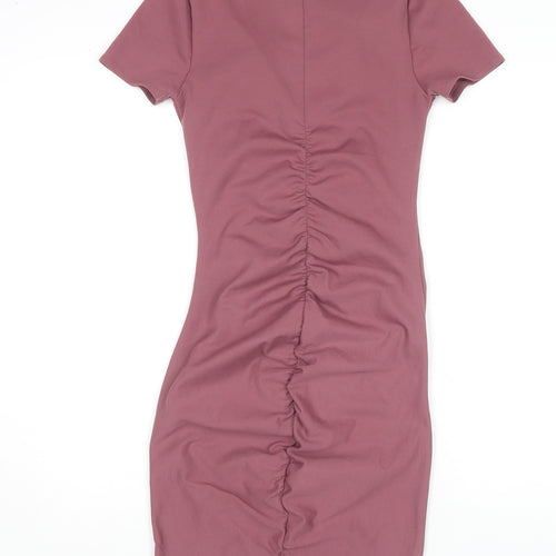 Zara Women's Pink Bodycon Dress Size M