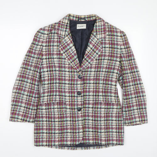 Planet Women's Multicoloured Plaid Blazer Size 8