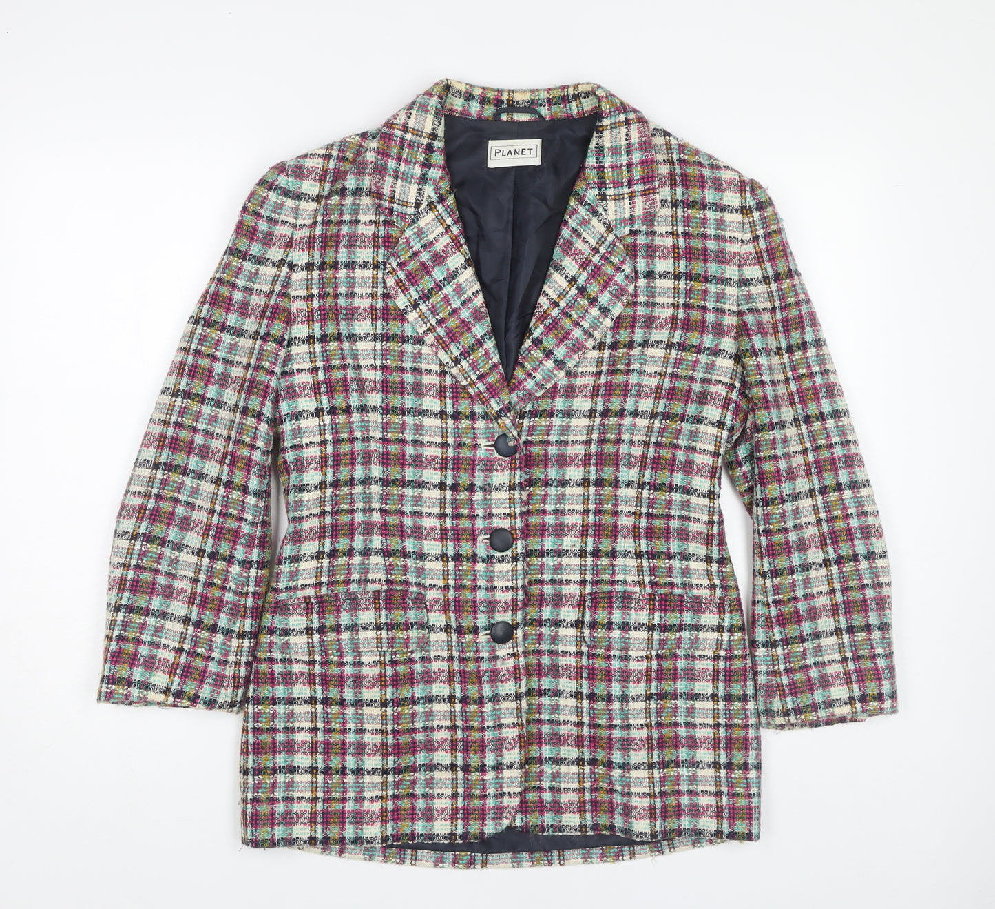 Planet Women's Multicoloured Plaid Blazer Size 8