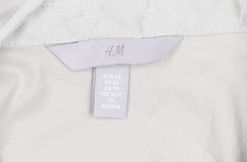 H&M Women's Beige Button-Up Shirt - Size 12