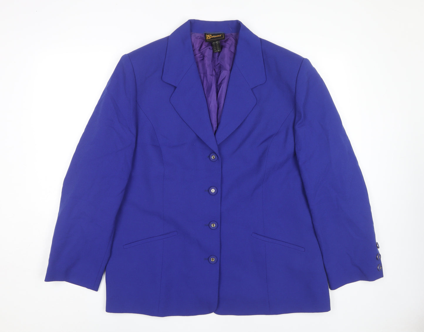 Barucci Women's Blue Blazer, Size 20, Buttoned, Lined