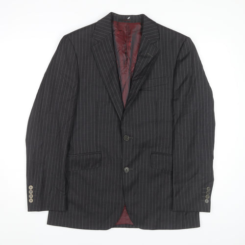 Chester Barrie Men's Grey Striped Wool Blazer, 38R
