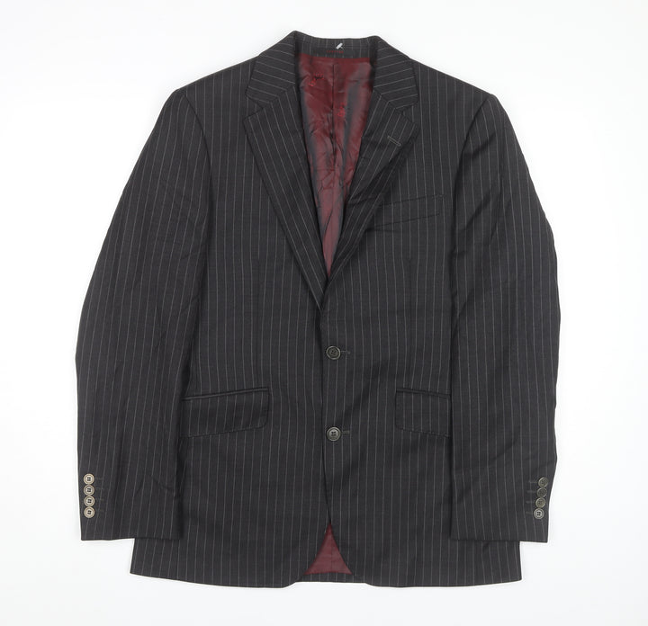 Chester Barrie Men's Grey Striped Wool Blazer, 38R