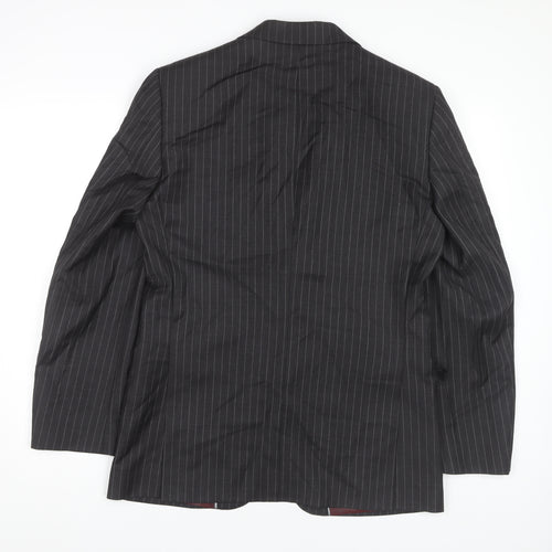 Chester Barrie Men's Grey Striped Wool Blazer, 38R