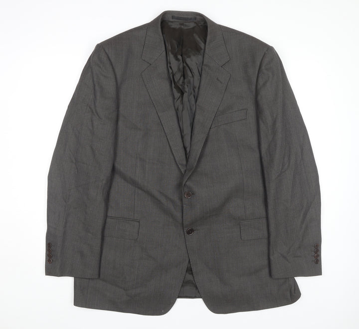 Marks & Spencer Men's Grey Wool Blazer, 44R, Formal