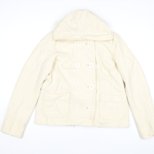 Polo Jeans Women's Ivory Wool Pea Coat XL