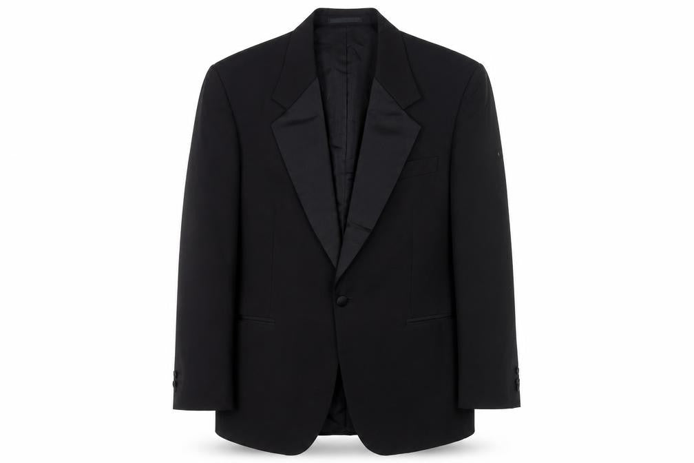Front view of Premiere Collection Men's Black Tuxedo Blazer, size 40, Formal Jacket