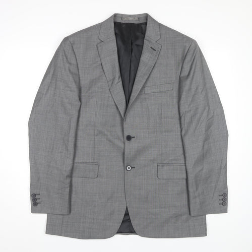 Karl Jackson Men's Grey Blazer 40 Check Regular Fit