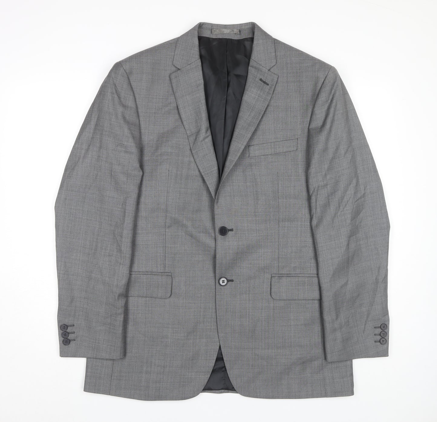 Karl Jackson Men's Grey Blazer 40 Check Regular Fit