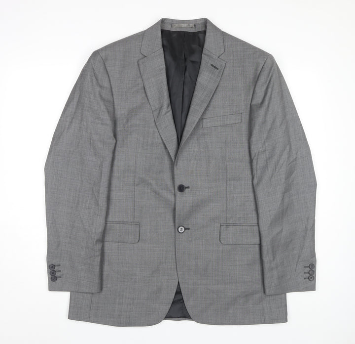 Karl Jackson Men's Grey Blazer 40 Check Regular Fit