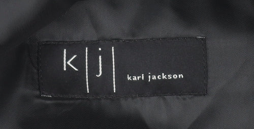 Karl Jackson Men's Grey Blazer 40 Check Regular Fit