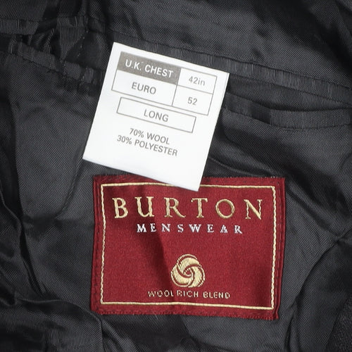 Burton Men's Black Double Breasted 42 Long Blazer
