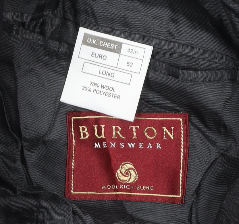 Burton Men's Black Double Breasted 42 Long Blazer